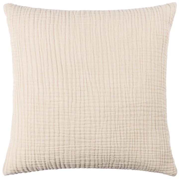 Larkin Muslin Crinkle Cotton Cushion Natural