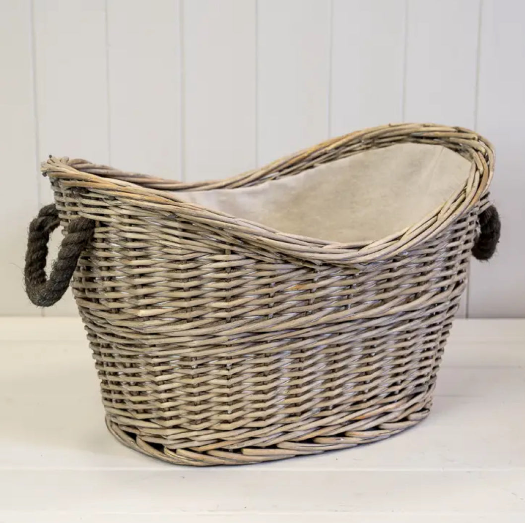 Oval Basket With Rope Handles
