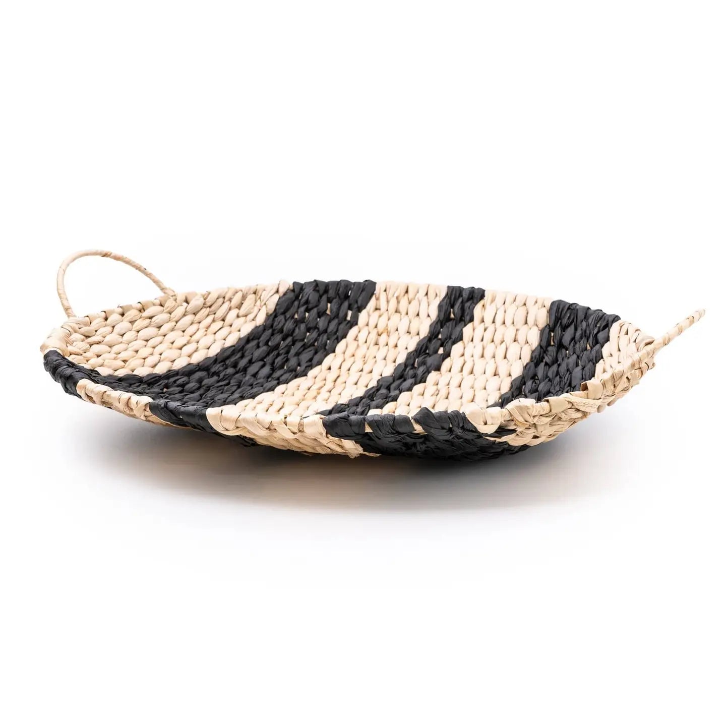 Rush Woven Black Stripe Plate