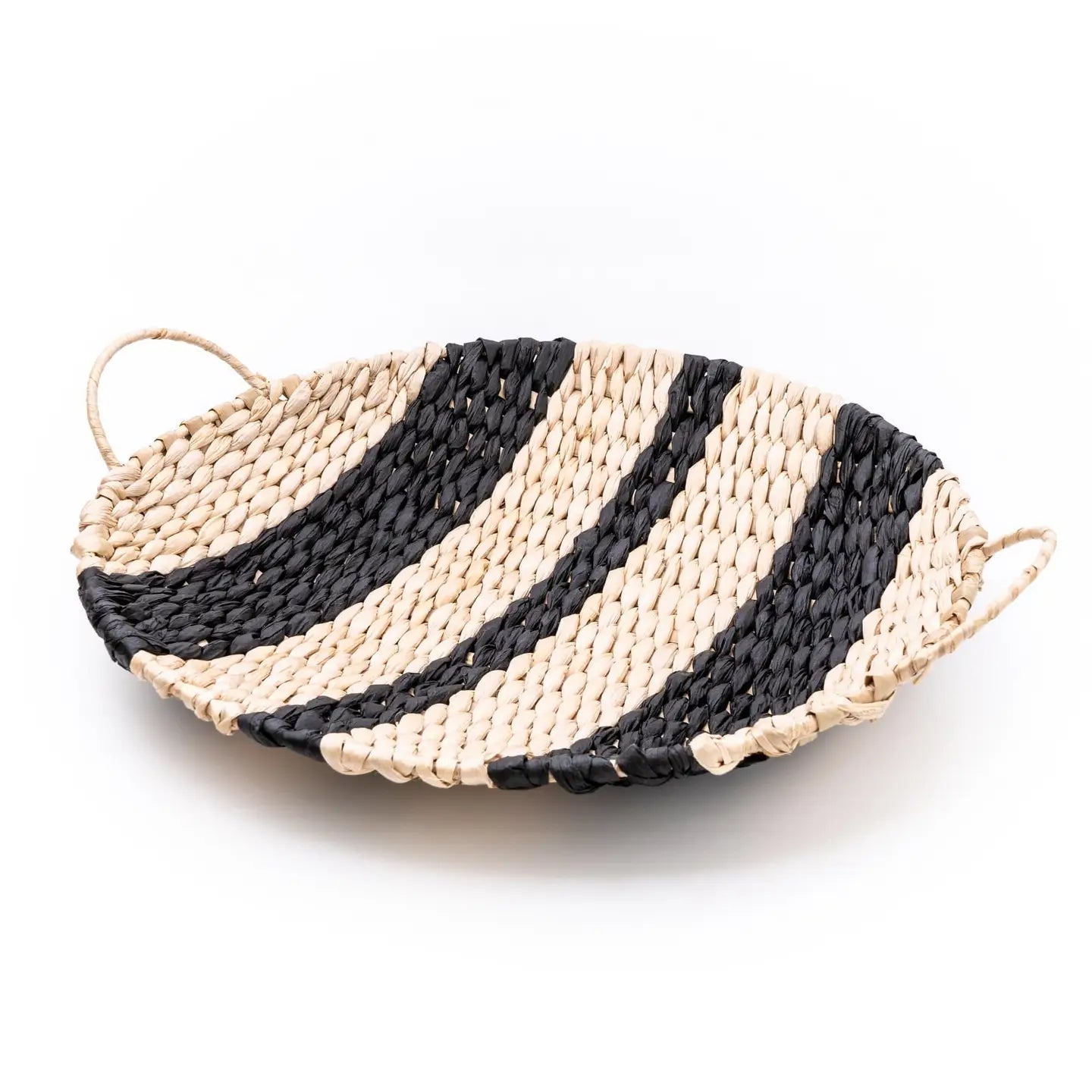Rush Woven Black Stripe Plate