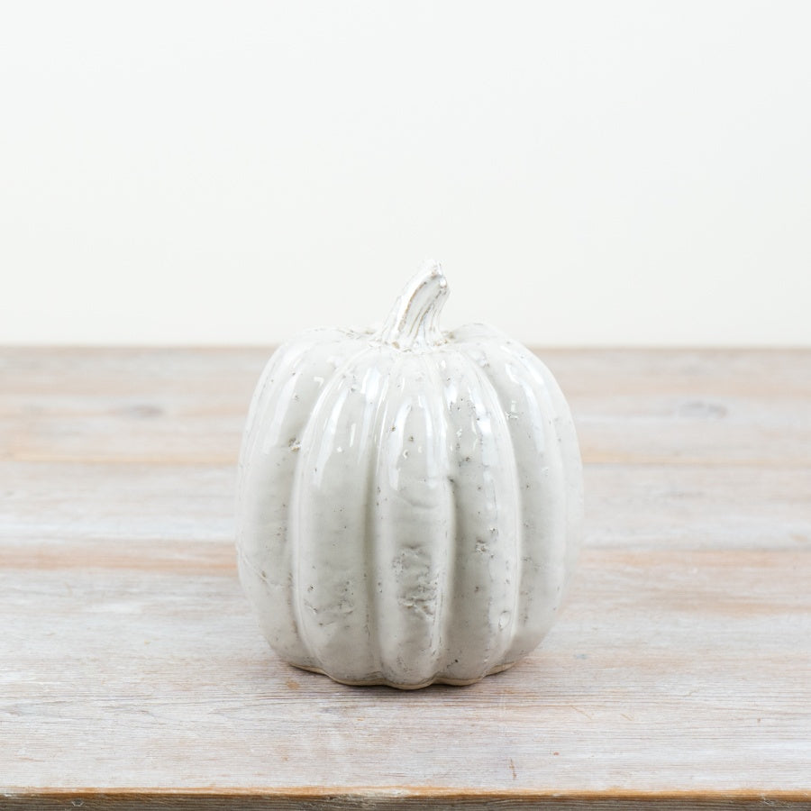 White Ceramic Pumpkin