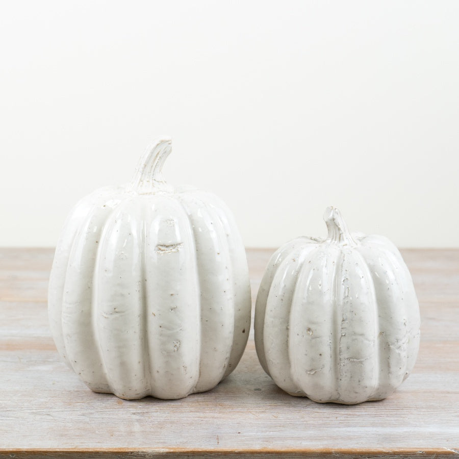 White Ceramic Pumpkin