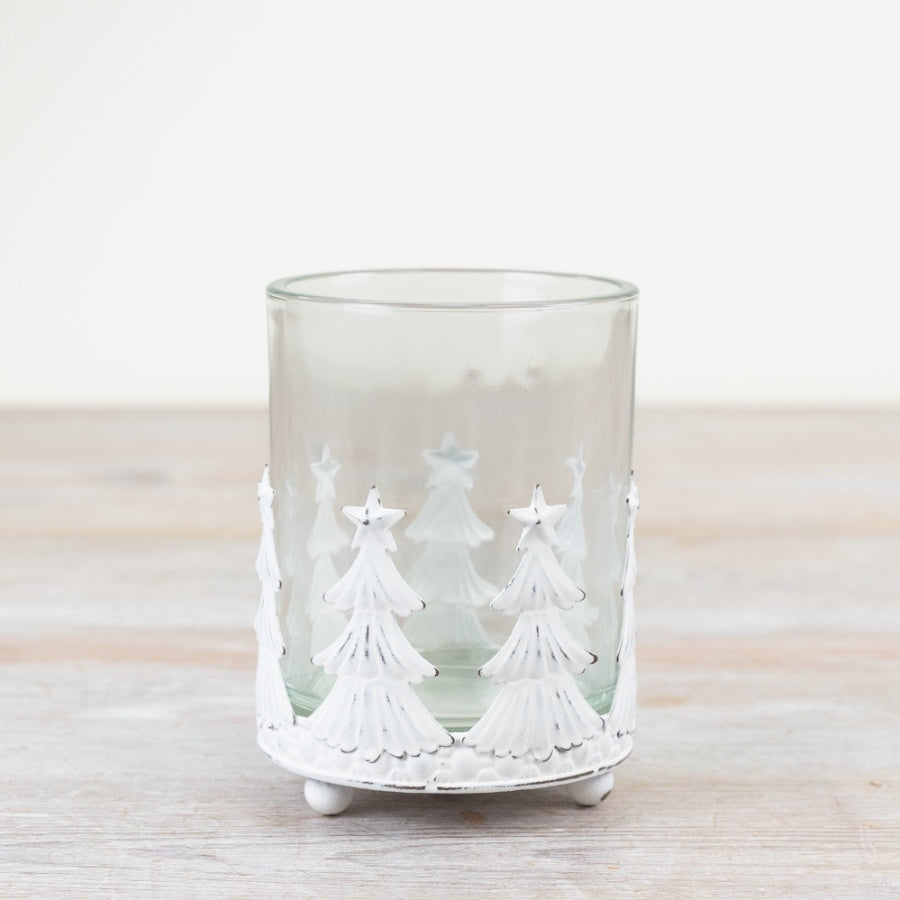 White Christmas Tree Candle Holder