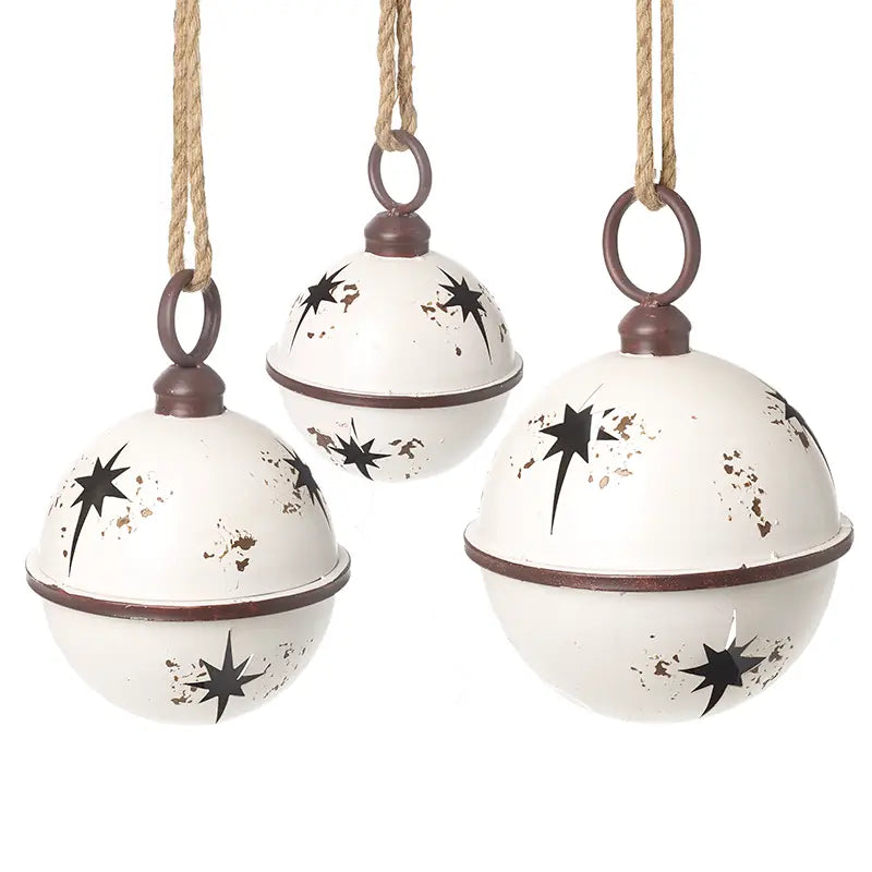 White Rustic Round Hanging Metal Bell