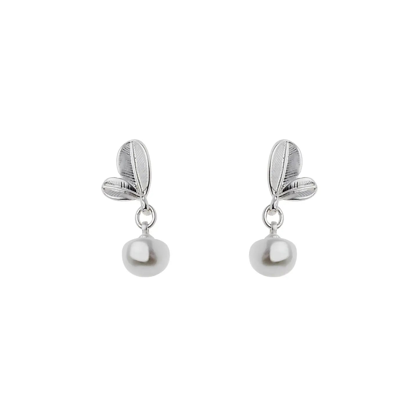 Fusion Leaf Earring Matt Silver