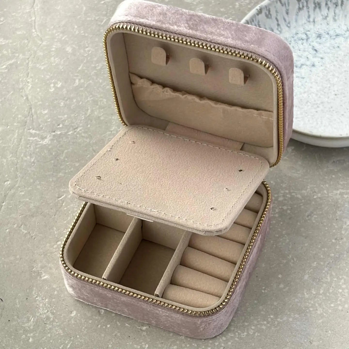 Square Jewellery Storage Box Pink