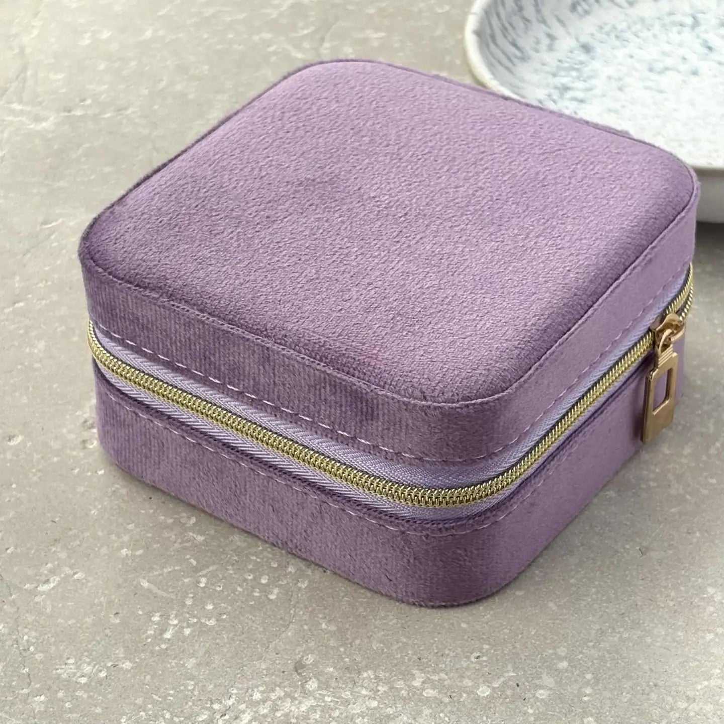 Square Jewellery Storage Box Purple