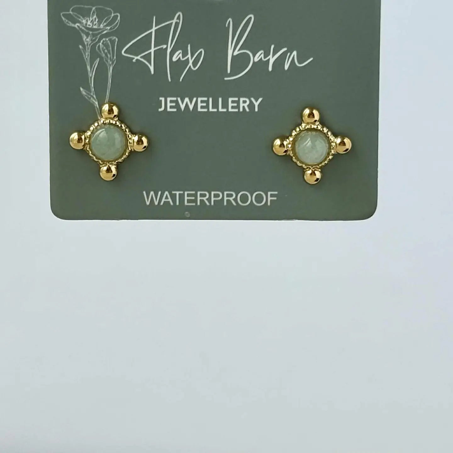 Quad Green Stud Earrings