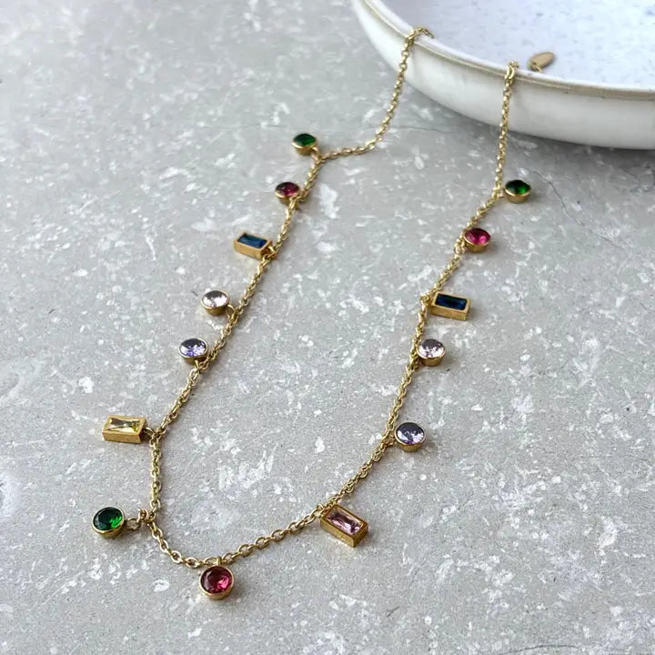 Multicoloured Zirconia Necklace