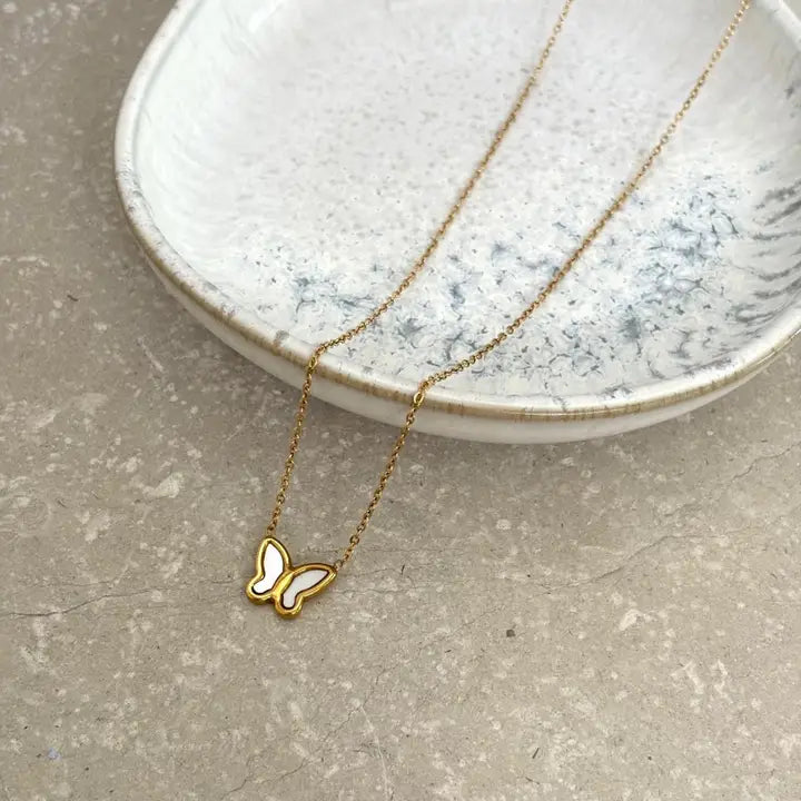 Pearlescent Butterfly Necklace