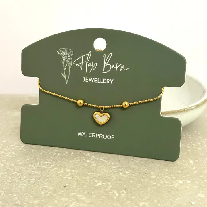 Pearlescent Heart Bracelet