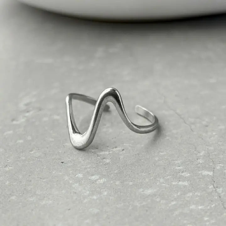 Sound Wave Ring Silver