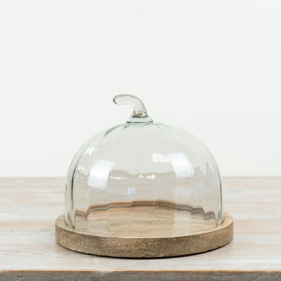 Pumpkin Cake Plate Glass Dome