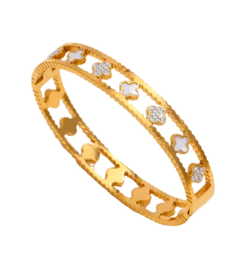 Clover Mother Of Pearl Bangle