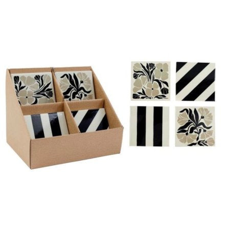 Stripe & Floral Coaster