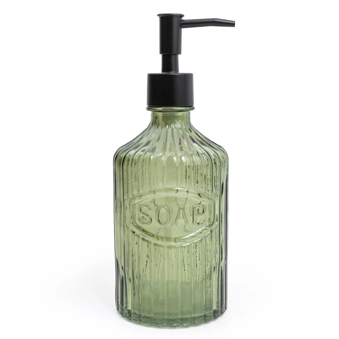 Green Glass Soap Dispenser