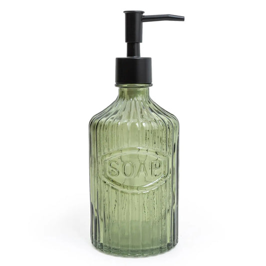 Green Glass Soap Dispenser