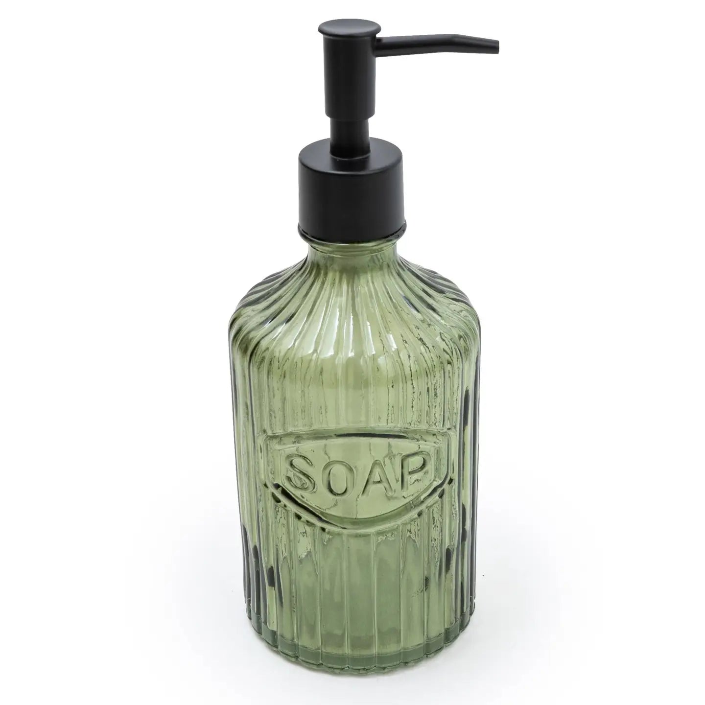 Green Glass Soap Dispenser