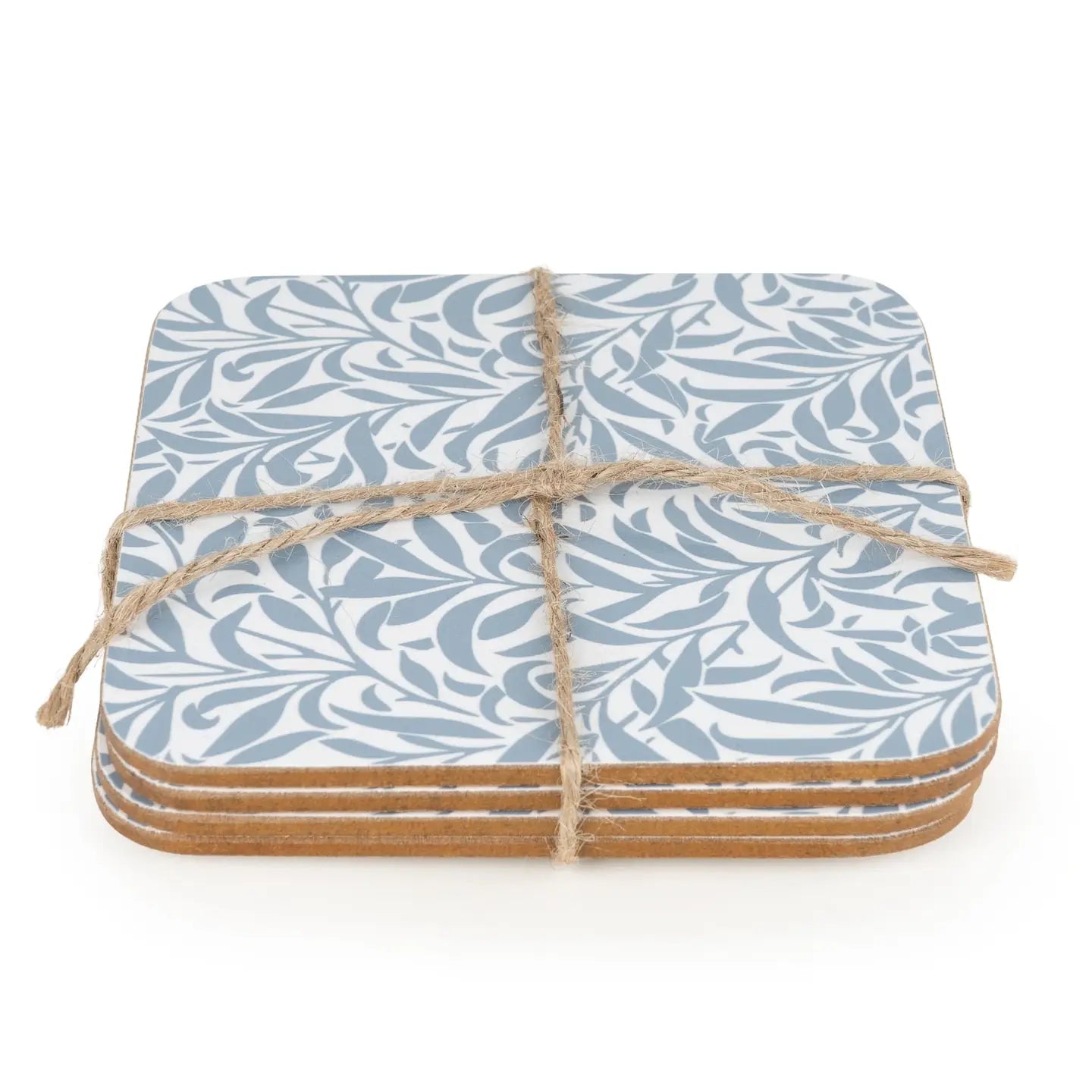 Leafy Trellis Blue Coasters