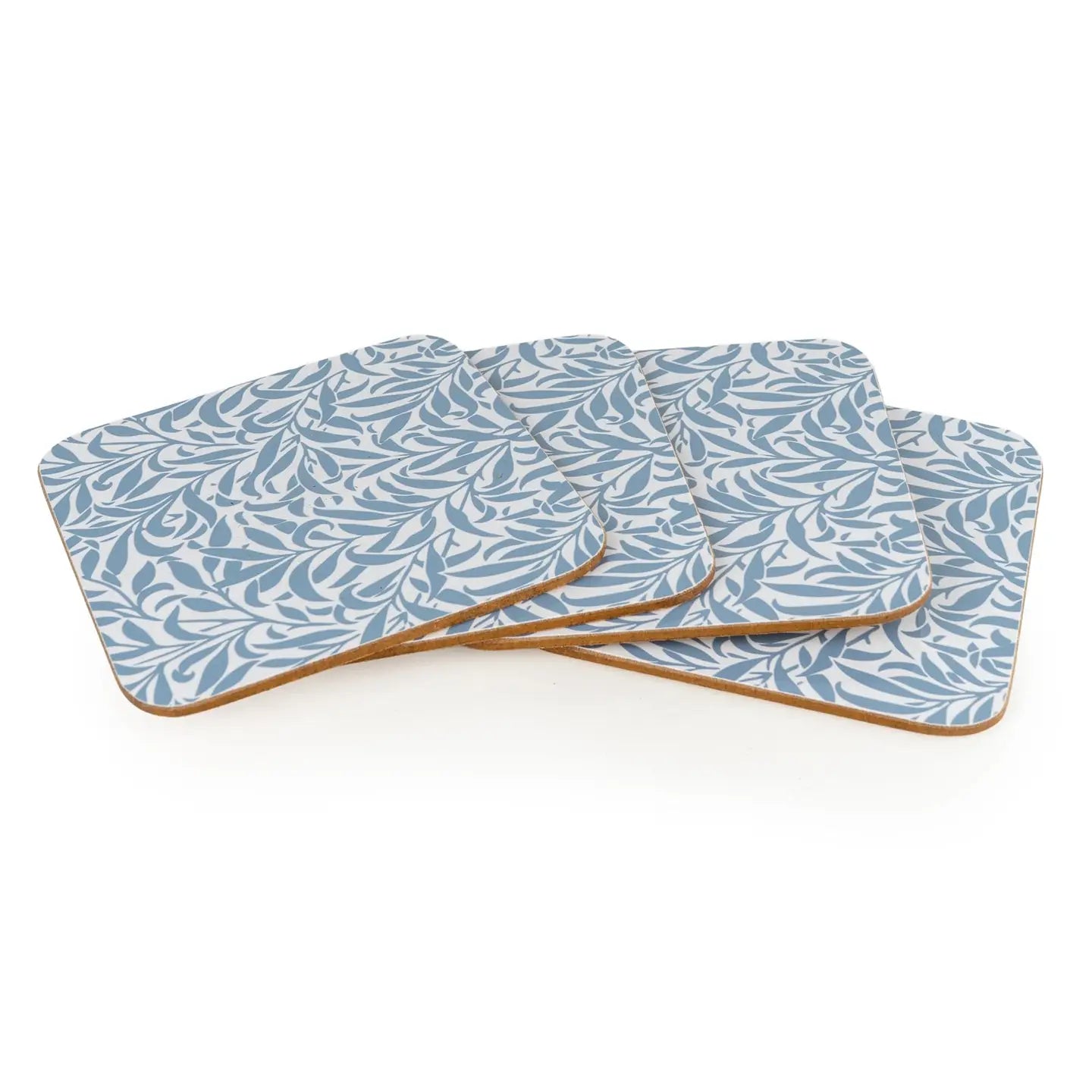 Leafy Trellis Blue Coasters