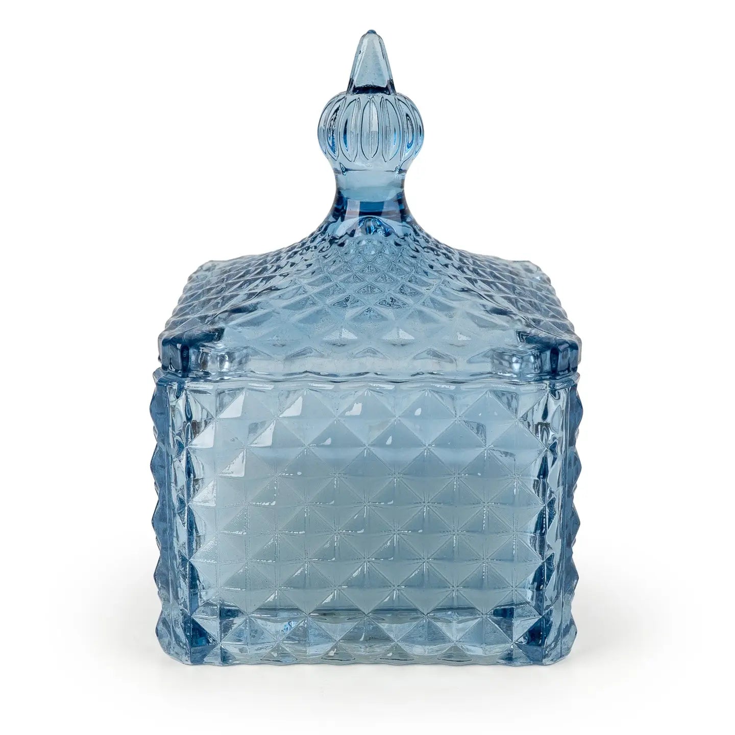 Embossed Blue Candle Jar