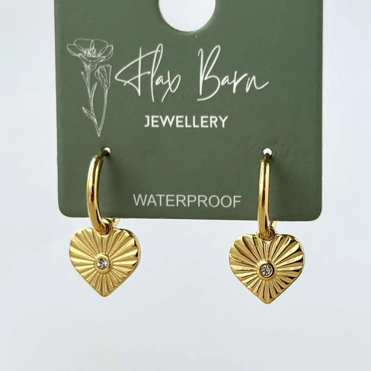 Burst Zirconia Heart Huggies