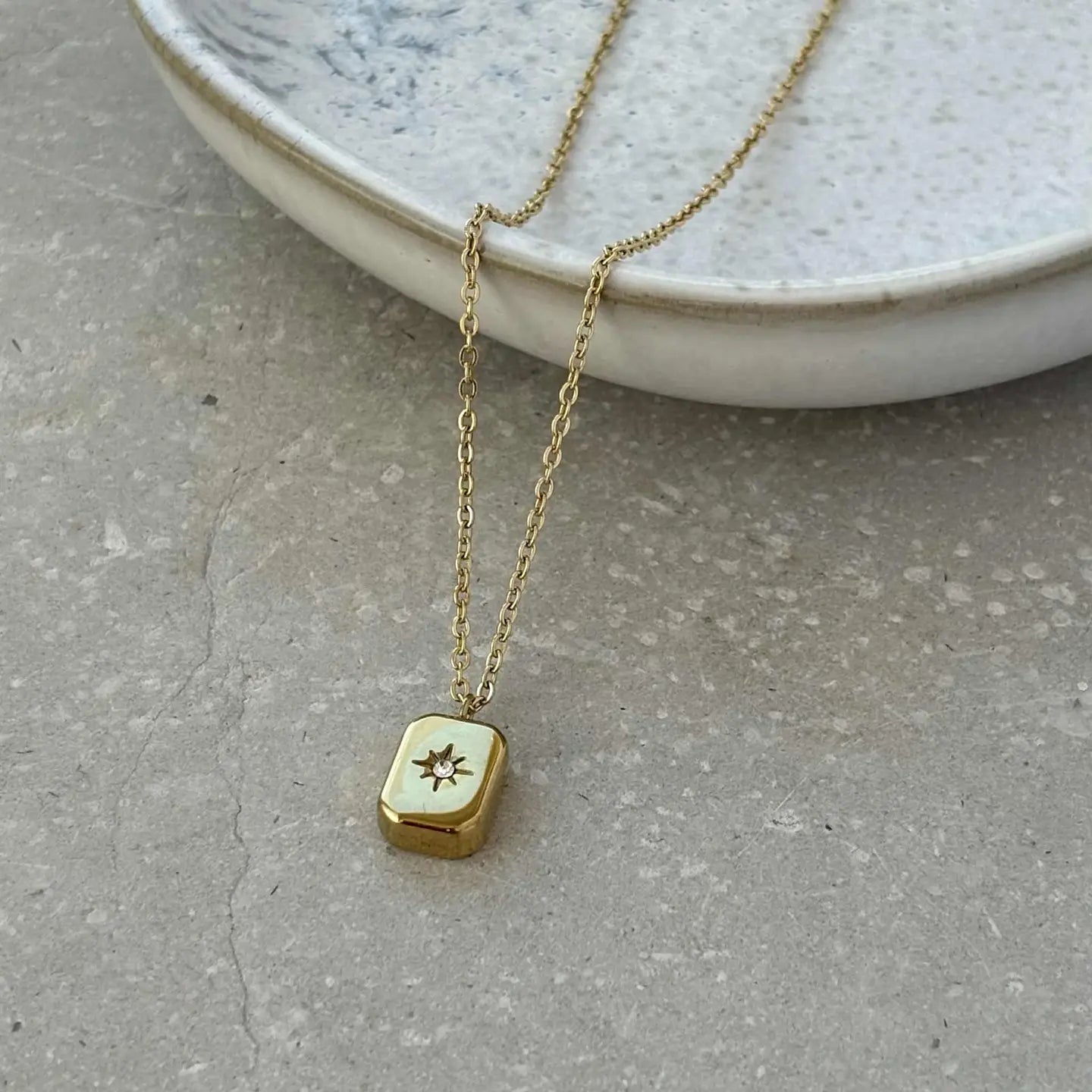 Gold Block Necklace