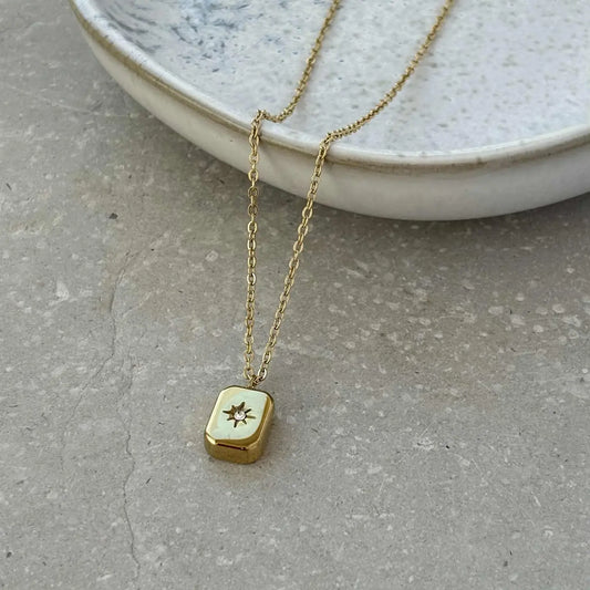 Gold Block Necklace