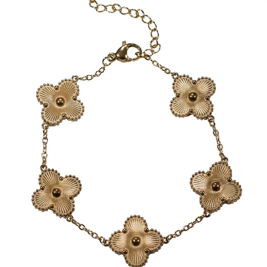 Gold Four Leaf Clover Bracelet