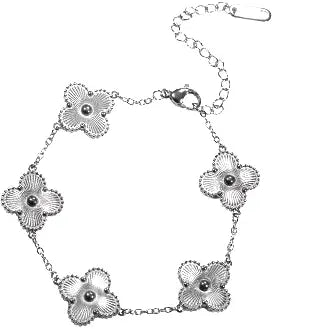 Silver Four Leaf Clover Bracelet