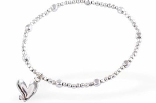 Dainty Silver Heart Bracelet