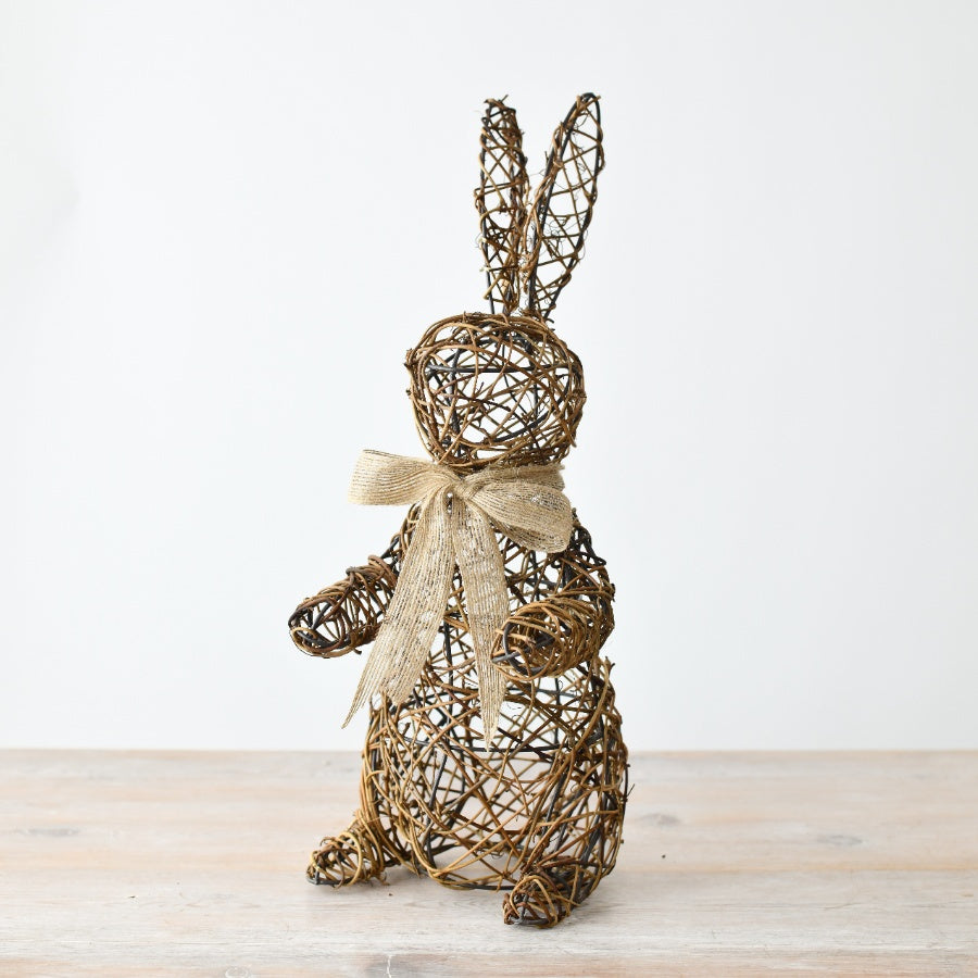 Recling Rabbit Rattan Standing Rabbit – Stella Interiors