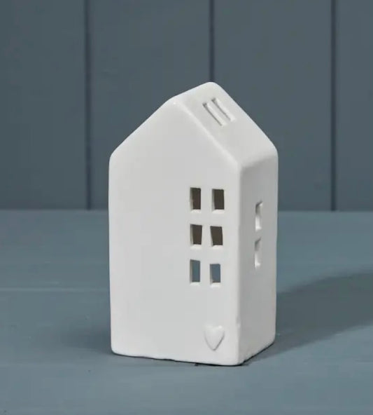 White Ceramic Tealight House