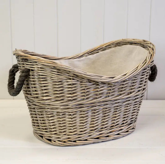 Oval Basket With Rope Handles