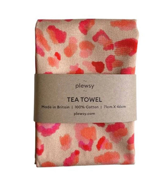 Neon Leopard Print Tea Towel