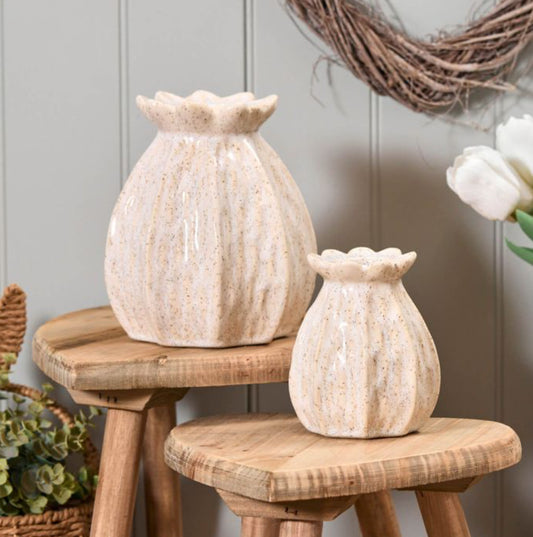 Ceramic Poppy Seed Textured Vase