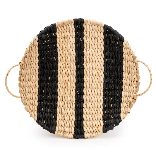Rush Woven Black Stripe Plate