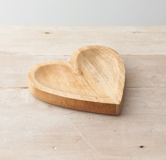 Natural Wooden Heart Dish