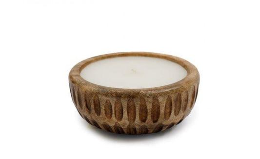 Ribbed Edge Wooden Candle