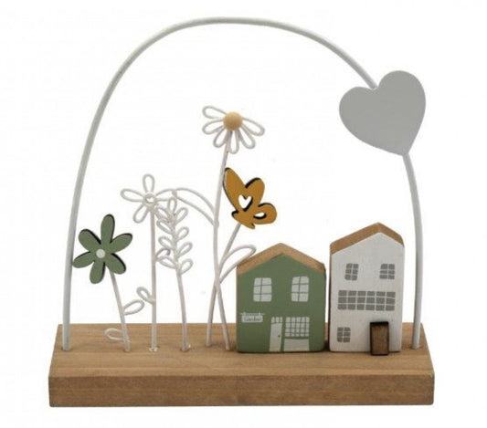 Wooden House Flower Decoration