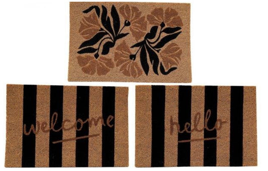 Natural Black Stripe Doormat