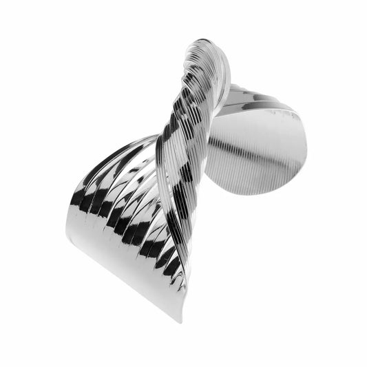 Twisted Cuff Bangle Silver