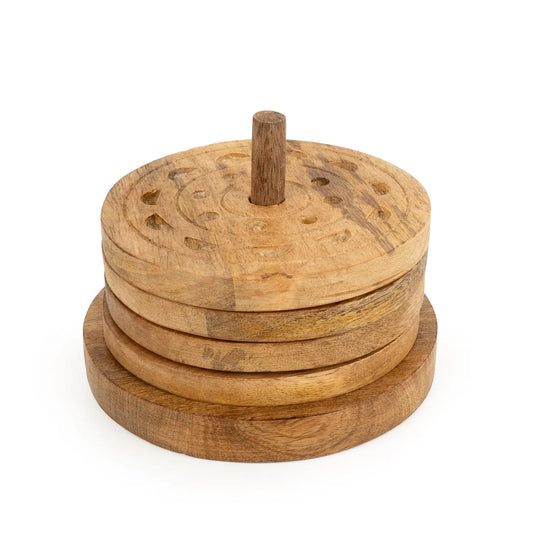 Mango Wood Coasters With Stand