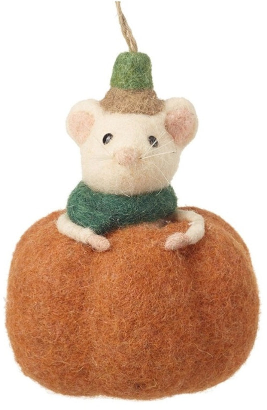 Hanging Felt Pumpkin Mouse