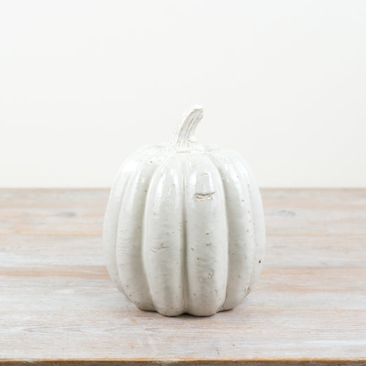 White Ceramic Pumpkin