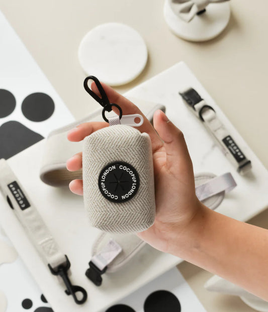 Brown Tweed Poop Bag Holder