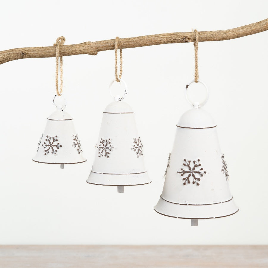 White Metal Snowflake Bell