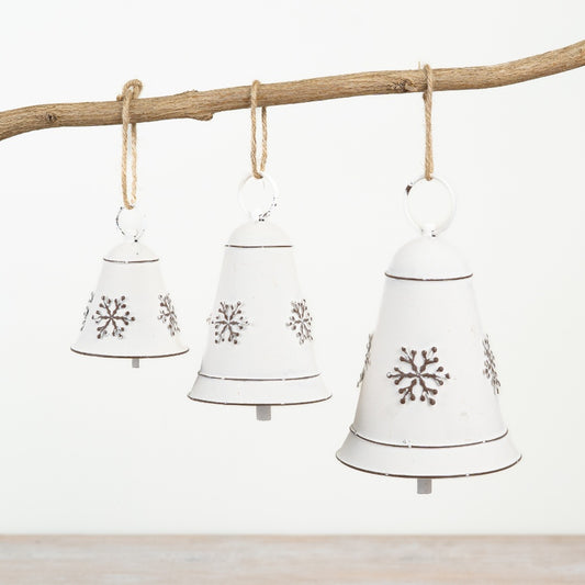White Metal Snowflake Bell