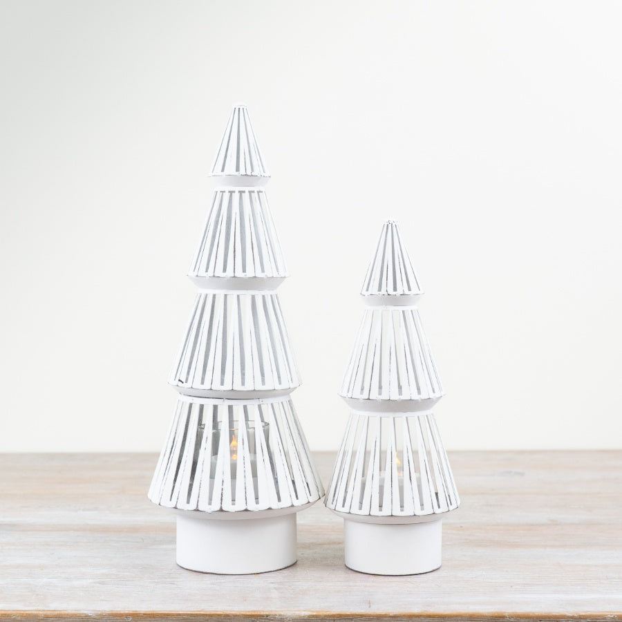 White Metal Tree Candle Holder
