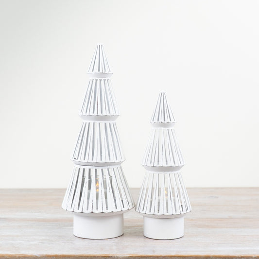 White Metal Tree Candle Holder